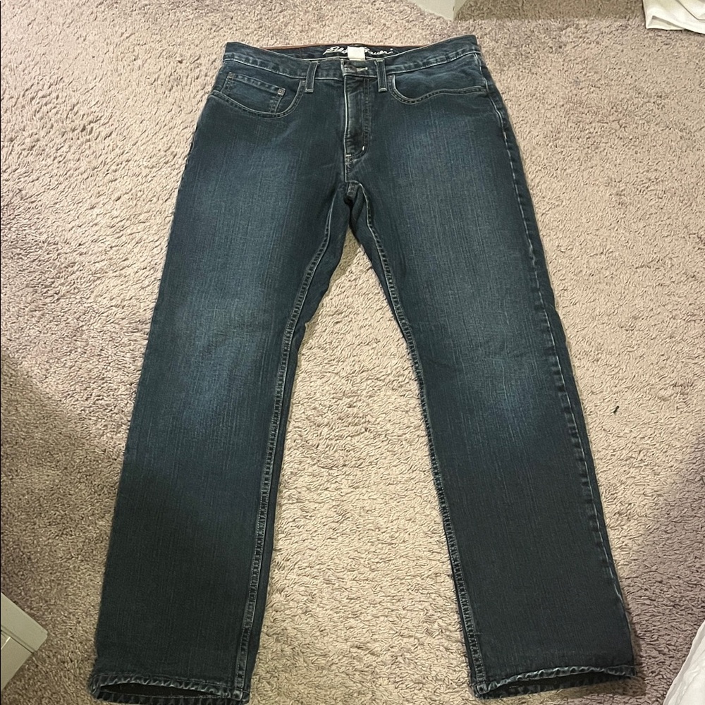 Eddie Bauer Men's Dark Blue Straight Jeans